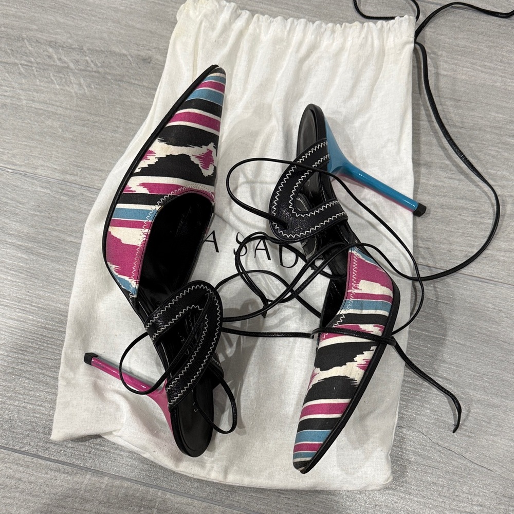 Casadei Multicolor Strappy Heels